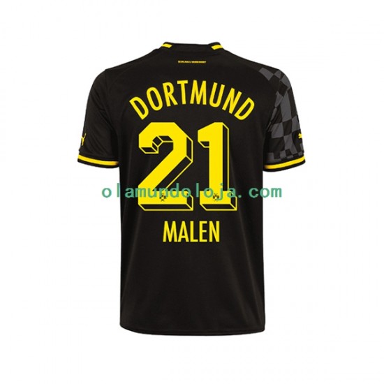 Camisola Borussia Dortmund Donyell Malen 21 Homem Equipamento Segundo 2022-2023 Manga Curta